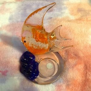 Partylite Glass Fish Tea light  Holder